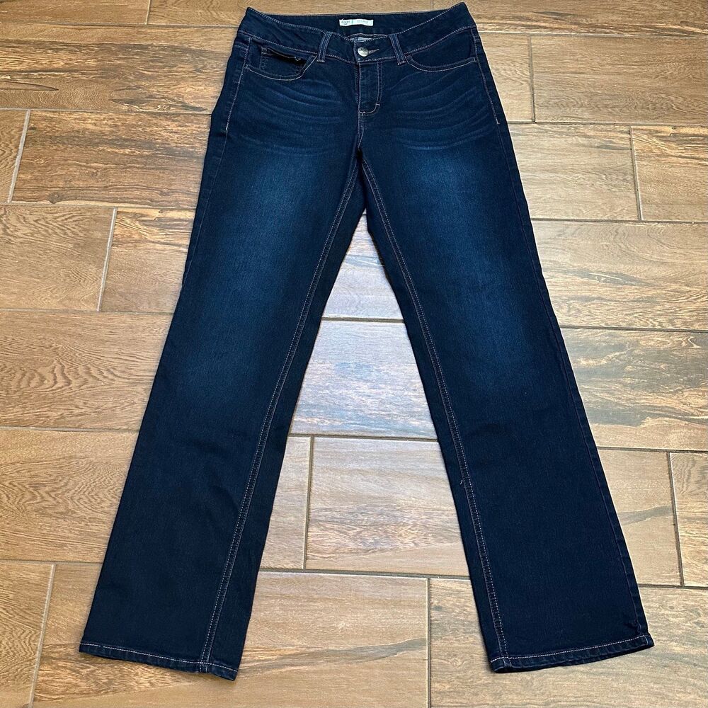 Lee Riders Women's 8 Embellished Straight Leg Mid Rise Jeans EUC